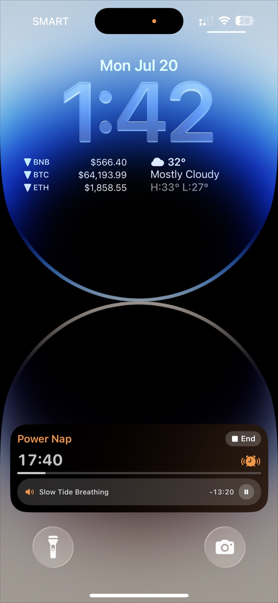 Power Nap Live Activity on the Lock Screen with timer and sleep-aid playback